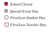 District School Academic Calendar Legend for Central Middle School