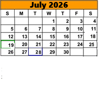 District School Academic Calendar for Stoddard Elementary School for July 2026
