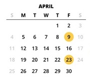 District School Academic Calendar for Meadow Park Middle School for April 2027