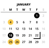 District School Academic Calendar for Meadow Park Middle School for January 2027