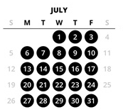District School Academic Calendar for Meadow Park Middle School for July 2026