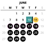 District School Academic Calendar for Meadow Park Middle School for June 2027