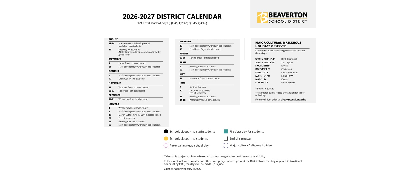 District School Academic Calendar Key for Meadow Park Middle School