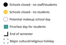 District School Academic Calendar Legend for Meadow Park Middle School