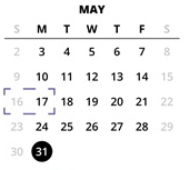 District School Academic Calendar for Meadow Park Middle School for May 2027