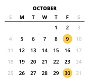 District School Academic Calendar for Meadow Park Middle School for October 2026