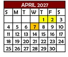 District School Academic Calendar for Gil Sanchez Elem for April 2027