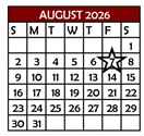 District School Academic Calendar for Gil Sanchez Elem for August 2026
