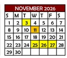 District School Academic Calendar for Gil Sanchez Elem for November 2026