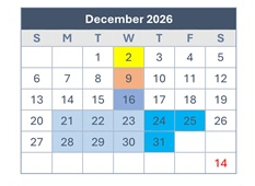District School Academic Calendar for Woodridge Elementary for December 2026
