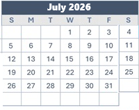 District School Academic Calendar for Woodridge Elementary for July 2026