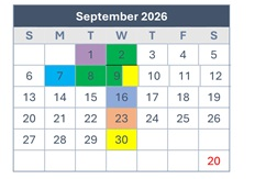 District School Academic Calendar for Woodridge Elementary for September 2026