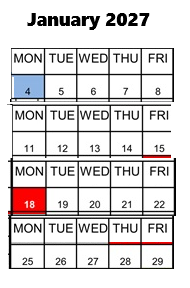 District School Academic Calendar for Foster (stephen) Elementary for January 2027