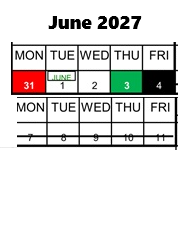 District School Academic Calendar for Foster (stephen) Elementary for June 2027