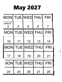 District School Academic Calendar for Foster (stephen) Elementary for May 2027