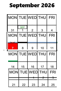 District School Academic Calendar for Foster (stephen) Elementary for September 2026