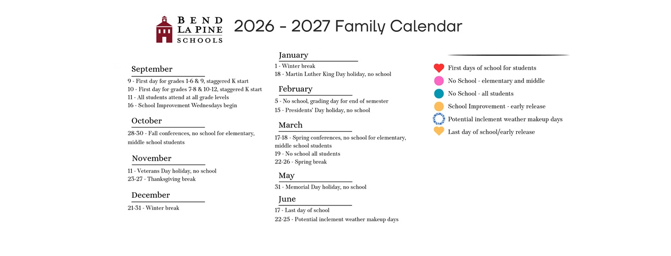District School Academic Calendar Key for Amity Creek Elementary School