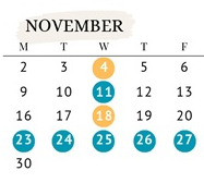District School Academic Calendar for Amity Creek Elementary School for November 2026