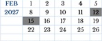 District School Academic Calendar for Jefferson Elementary for February 2027