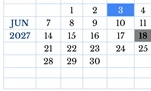 District School Academic Calendar for Jefferson Elementary for June 2027