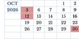 District School Academic Calendar for Jefferson Elementary for October 2026