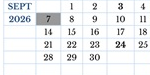 District School Academic Calendar for Jefferson Elementary for September 2026