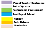 District School Academic Calendar Legend for W.D. Carroll Elem
