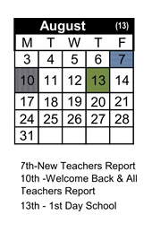 District School Academic Calendar for Morrill Middle for August 2026