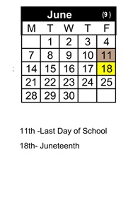 District School Academic Calendar for Morrill Middle for June 2027
