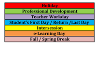 District School Academic Calendar Legend for Robert E Lee Elementary School