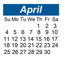 District School Academic Calendar for Hillside Junior High School for April 2027