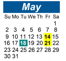 District School Academic Calendar for Hillside Junior High School for May 2027