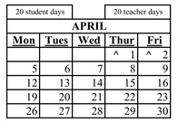 District School Academic Calendar for J. Marion Roynon Elementary for April 2027
