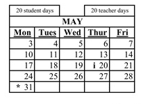 District School Academic Calendar for J. Marion Roynon Elementary for May 2027