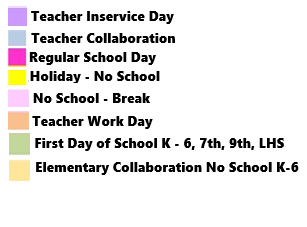 District School Academic Calendar Legend for Rocky Mountain Middle School