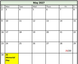 District School Academic Calendar for Fielding School for May 2027