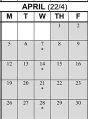 District School Academic Calendar for Brentwood Elementary for April 2027