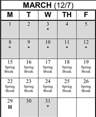 District School Academic Calendar for Brentwood Elementary for March 2027
