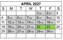 District School Academic Calendar for Avery's Creek Elementary for April 2027