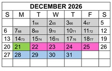 District School Academic Calendar for Avery's Creek Elementary for December 2026