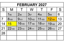 District School Academic Calendar for Avery's Creek Elementary for February 2027