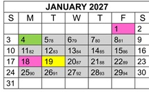 District School Academic Calendar for Avery's Creek Elementary for January 2027