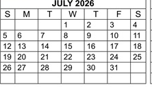 District School Academic Calendar for Avery's Creek Elementary for July 2026