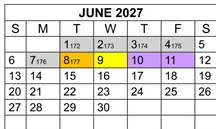 District School Academic Calendar for Avery's Creek Elementary for June 2027