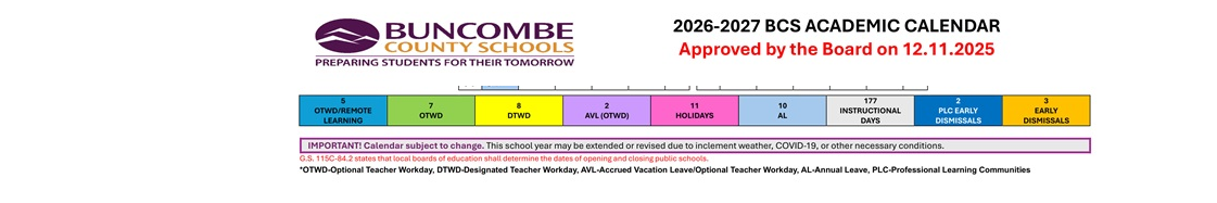 District School Academic Calendar Key for Avery's Creek Elementary