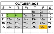 District School Academic Calendar for Avery's Creek Elementary for October 2026