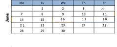 District School Academic Calendar for Lyman C. Hunt Middle School for June 2027