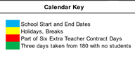 District School Academic Calendar Legend for Lewiston School
