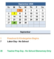 District School Academic Calendar for Lewiston School for September 2026