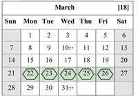 District School Academic Calendar for Calaveras Educational Transitions 7-12 for March 2027